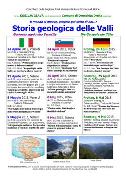Storia geologica delle Valli - Pro Loco Nediške Doline | Valli del