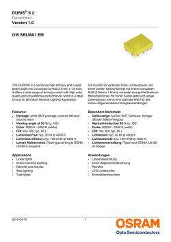 DURIS&reg; S 2 Datasheet Version 1.0 GW SBLMA1.EM