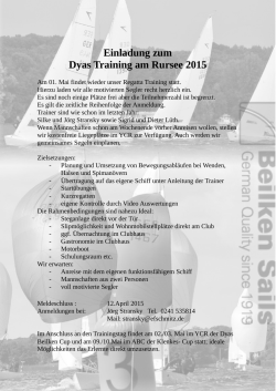 Einladung zum Dyas Training am Rursee 2015