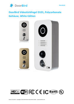 DoorBird Videot&uuml;rklingel D101, Polycarbonate Geh&auml;use, White Edition