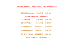 Partner Jugend Trophy 2015 - Terminübersicht