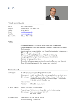 CV - Frank von Roesgen