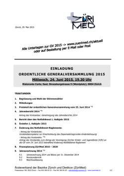 Einladung / Traktanden