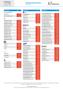 Fachhandelspreisliste - X7