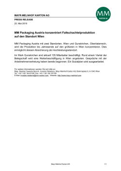 MM Packaging Austria konzentriert - Mayr