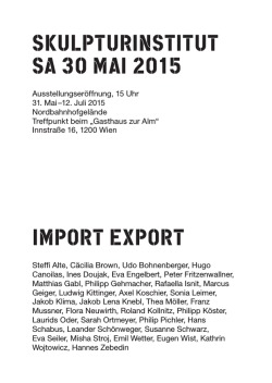 SKULPTURINSTITUT SA 30 MAI 2015 IMPORT EXPORT