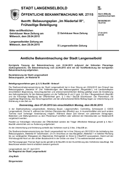 Bebauungsplan „Im Niedertal III“