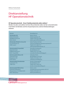 Direktanstellung HF Operationstechnik