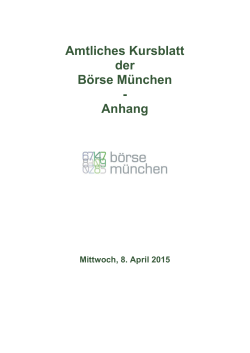 Amtliches Kursblatt der Börse München