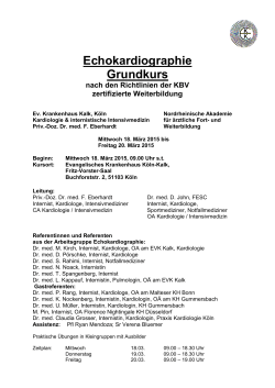 Echokardiographie Grundkurs - Evangelisches Krankenhaus Kalk