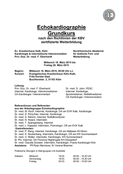 Echokardiographie Grundkurs - Evangelisches Krankenhaus Kalk