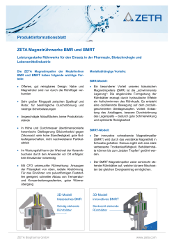 Produktinformationsblatt ZETA Magnetrührwerke BMR und BMRT