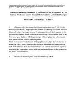 Feststellung der Laufbahnbef&auml;higung f&uuml;r die Laufbahnen des