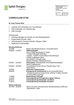 CURRICULUM VITAE - Spital Thurgau AG