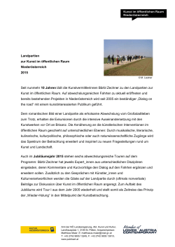Landpartien zur Kunst im öffentlichen Raum Niederösterreich 2015