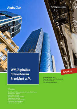WM/AlphaTax Steuerforum Frankfurt a.M.