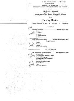 ( Faculty Recital - University of Washington