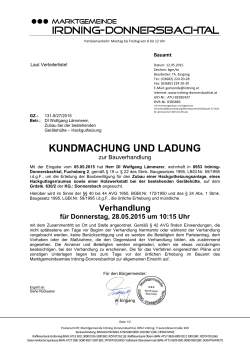 Kundmachung - Bauverhandlung DI Lämmerer am