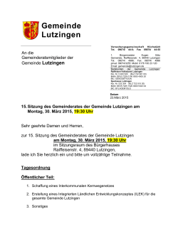 Tagesordnung - Gemeinde Lutzingen