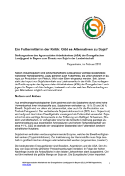 Ein Futtermittel in der Kritik: Gibt es Alternativen zu Soja?