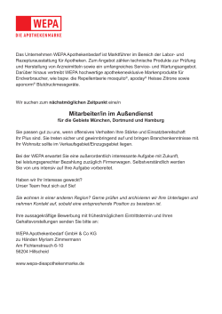 Mitarbeiter/in im Außendienst - WEPA Apothekenbedarf GmbH & Co
