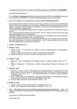Informationen zur Diplompr&uuml;fung aus Erziehungswissenschaft am