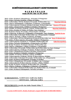 Dienstplan 1.Halbjahr 2015 - Schützengesellschaft Senftenberg