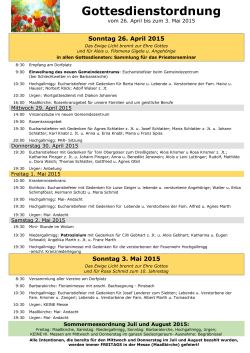 Gottesdienstordnung