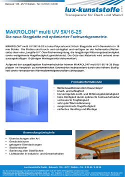 MAKROLON® multi UV 5X/16-25 - Firma Lux