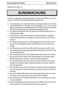 Gemeindeamt Rietz Bezirk Imst