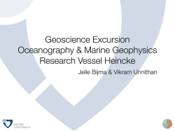 Geoscience Excursion Oceanography & Marine Geophysics