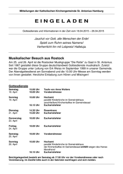 Eingeladen vom 19. April 2015 - Katholische Kirchengemeinde St
