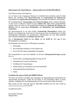Information der Stadt B&uuml;tzow &mdash; Ideenwettbewerb SCHLOSSAREAL