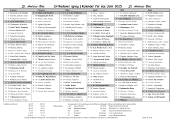Jahres&uuml;bersicht f&uuml;r 2015 - Orthodoxe Kirche in Deutschland