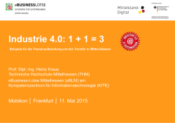 Industrie 4.0: 1 + 1 = 3 - beim eBusiness