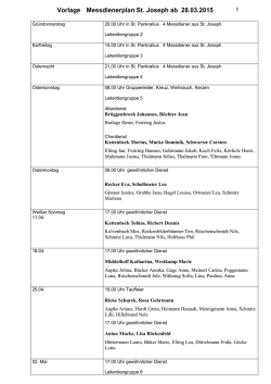 Vorlage Messdienerplan St. Joseph ab 28.03.2015