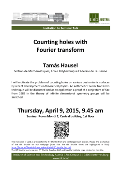 Counting holes with Fourier transform Tamás Hausel