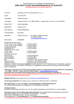 EWU A/Q-C-Turnier Sonnefeld-Bieberbach 24.-26.04.2015