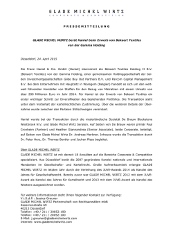 GLADE MICHEL WIRTZ ber&auml;t Haniel
