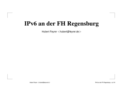 IPv6 an der FH Regensburg