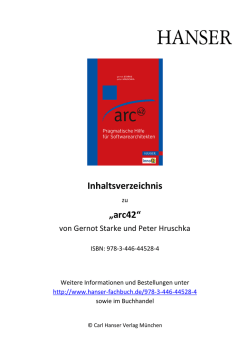 Inhaltsverzeichnis &bdquo;arc42&ldquo;