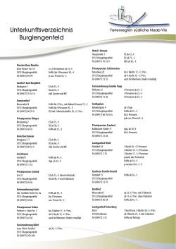 Unterkunftsverzeichnis Burglengenfeld