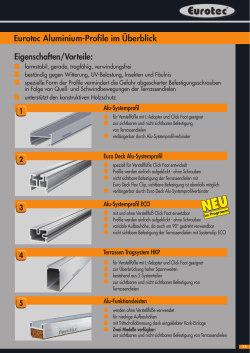 Eigenschaften/Vorteile: Eurotec Aluminium