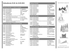 Gottesdienste 25.04. bis 10.05.2015