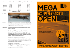 Ausschreibung MEGA TABLEtennis OPEN 2015