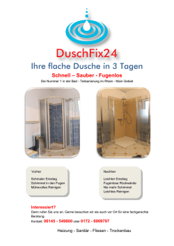 Ihre flache Dusche in 3 Tagen