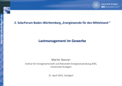 Lastmanagement im Gewerbe - Institut für Energiewirtschaft und