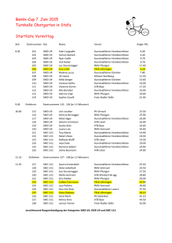 Startliste Bambi-Cup Sonntag 7. Juni Stäfa