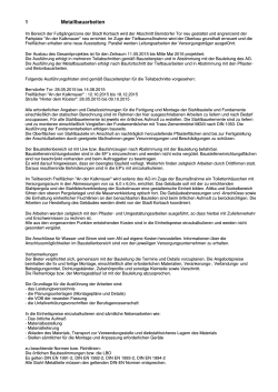 LV Metallbauarbeiten Parkplatz An der Kalkmauer
