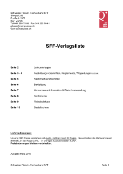 SFF-Verlagsliste - Schweizer Fleisch-Fachverband
